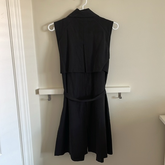 Timing - Long Black Suede Sleeveless Vest - Picture 2 of 2